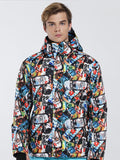 Gsou Snow Men's High Windproof Technology Colorfull Printed Snowboard & Ski Jacket Wear