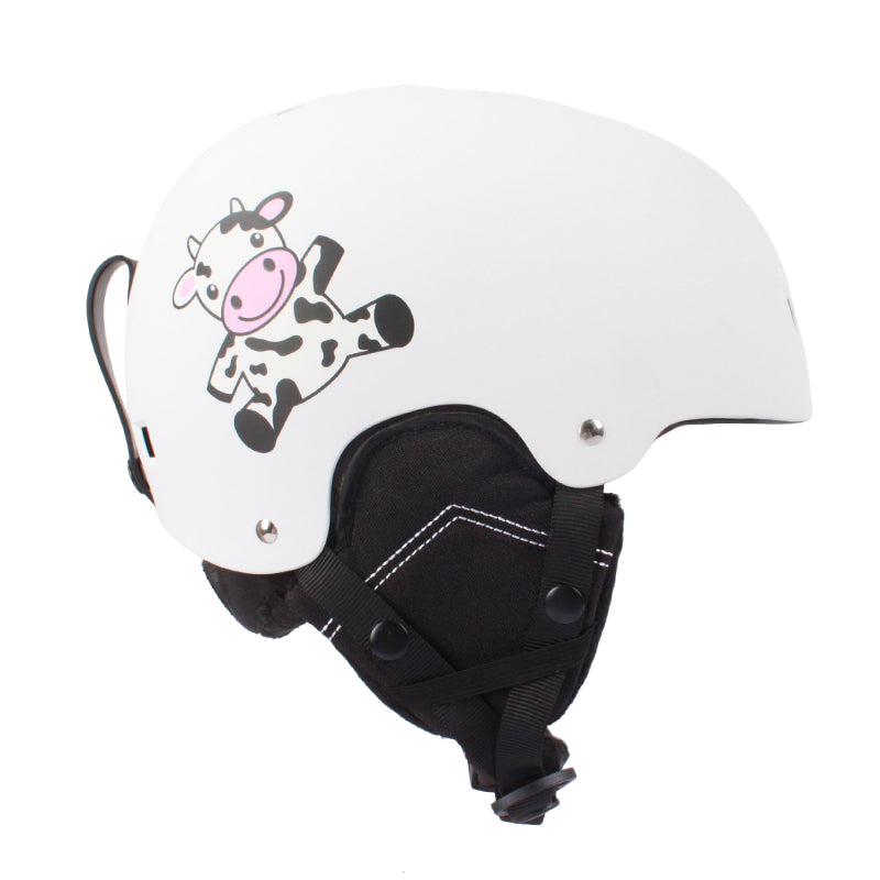 cow print motorcycle helmet Gsou Snow Kid's Cartoon Pattern Outdoor Ski Helmet White Cow / M