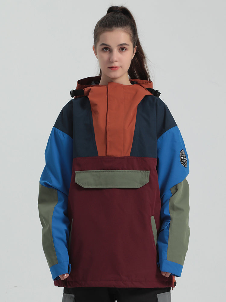 Gsou Snow Women's Color Block Loose Ski Jacket