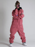 Smaining Women's Slope Star Pink One Piece Snowboard Suit Jumpsuit