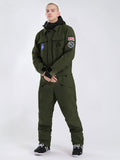 Smaining Men's Slope Star Army Green One Picece Snowboard Ski Suits