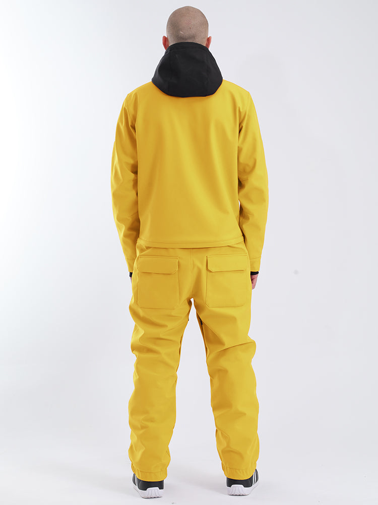 Smaining Men's Slope Star Yellow One Picece Snowboard Ski Suits