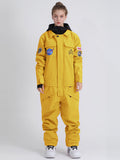 Smaining Women's Slope Star Yellow One Picece Snowboard Ski Suits