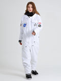 Smaining Women's Slope Star White One Piece Snowboard Suit Jumpsuit