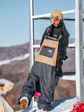 Gsou Snow Damen-Skihose im Paar-Stil, Colorblock Tooling, Schnee-Trägerhose, winddicht, wasserdicht, verschleißfest 