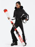Gsou Snow Damen-Skianzug mit klassischem Kunstpelz, einteilig 