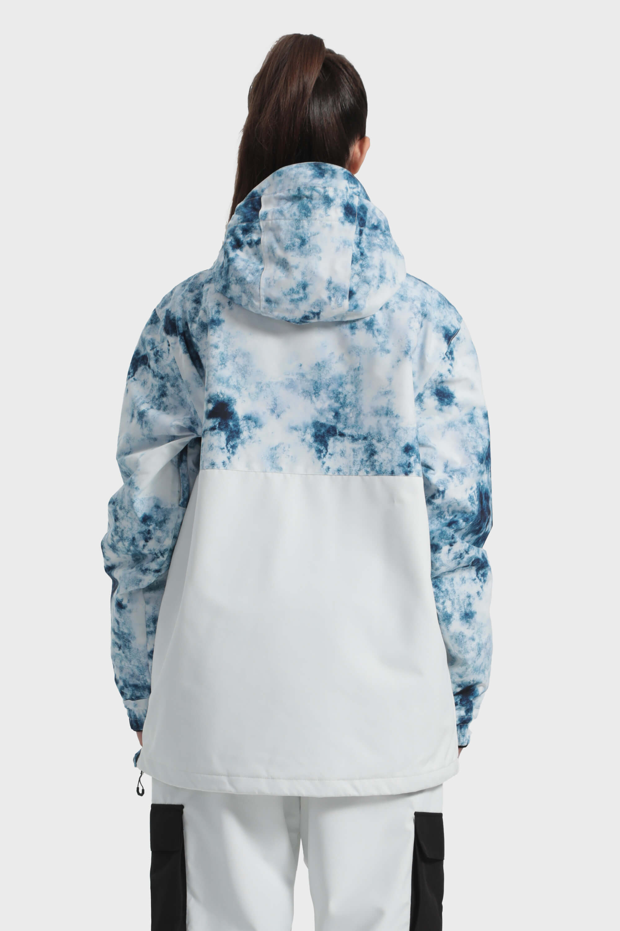 ゴウインブルGS Women's Dark Green Raglan Sleeve Color Block Waterproof Breathable