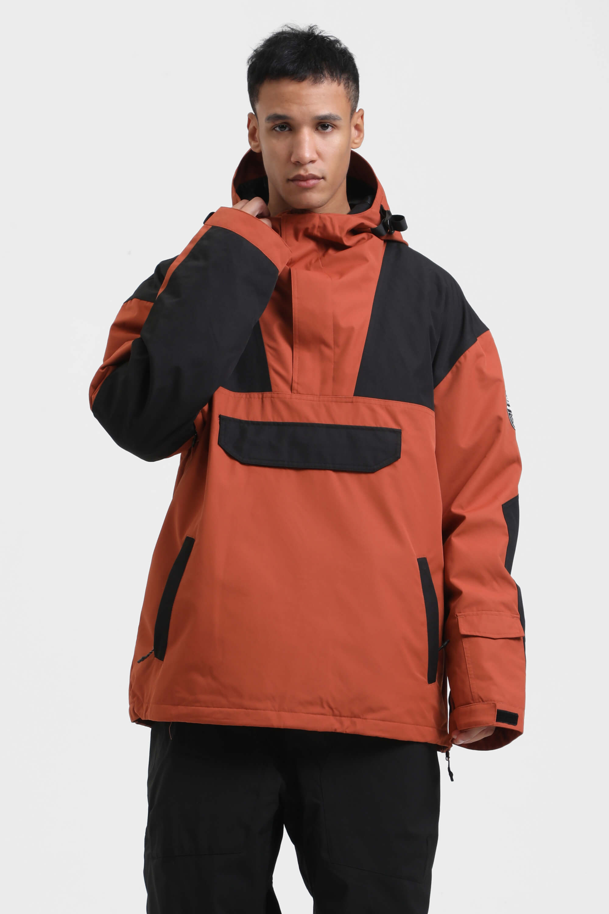 Syahrul Nagatsuki gsou  スノーウェア Men's Brown & Black Color-Block Insulated Snow Anoraks – GSou Snow