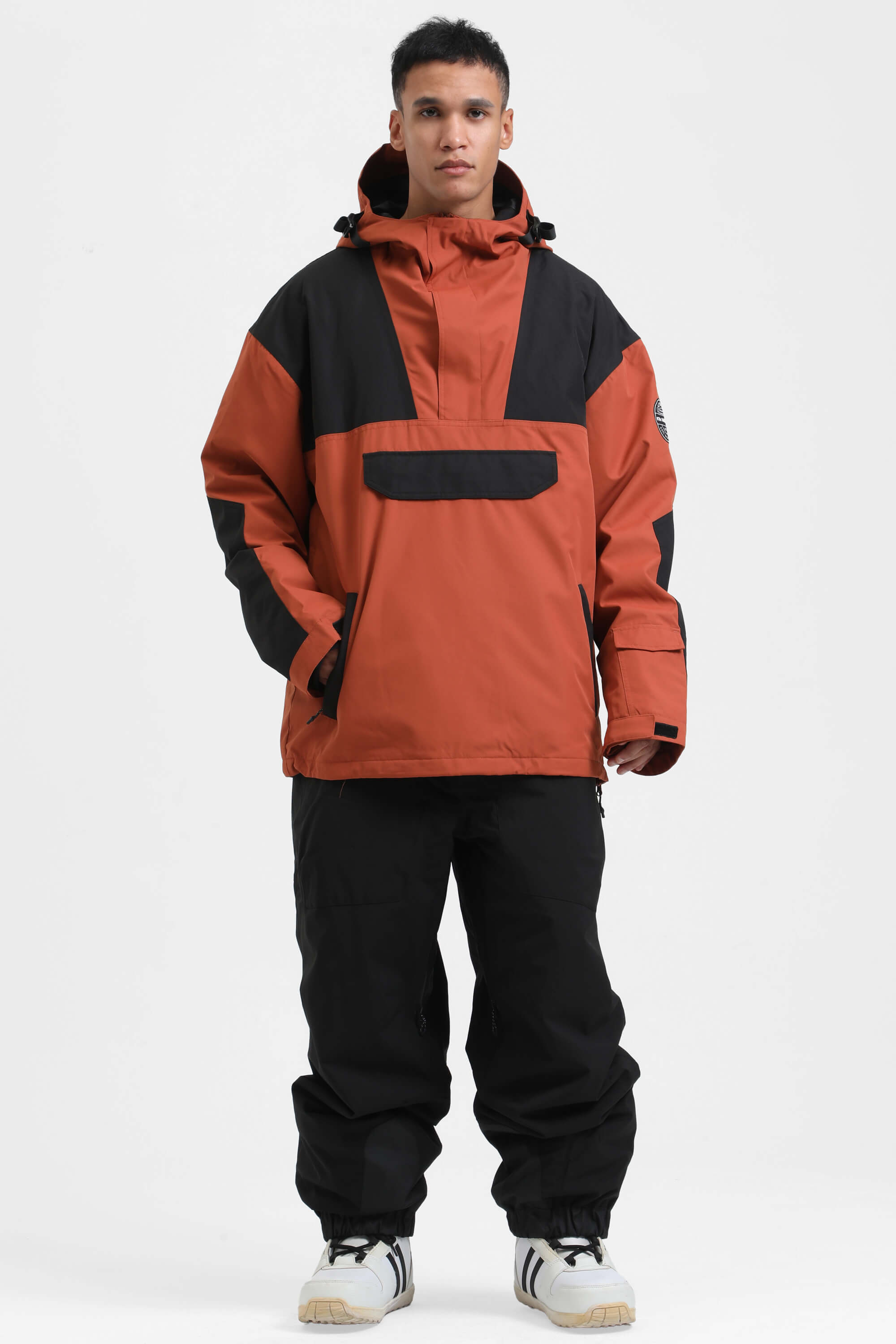 Men's Brown & Black Color-Block Insulated Snow Anoraks – GSou Snow
