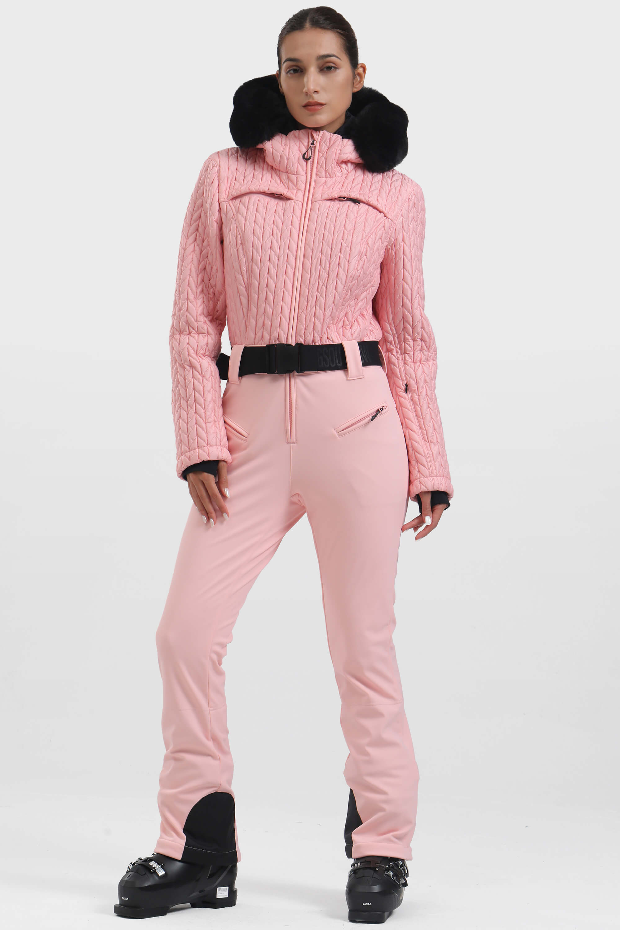 レディース ネオンオレンジ フルシャーリングデザイン ワンピース