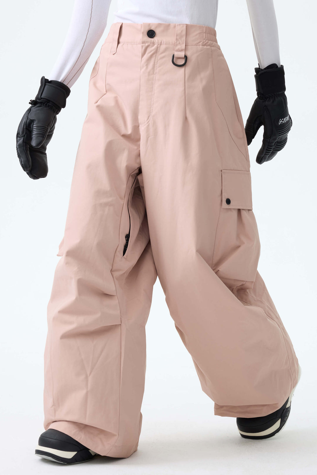 Women's Ice Blue Lightweight Inner Leg Vents Baggy Snow Pants