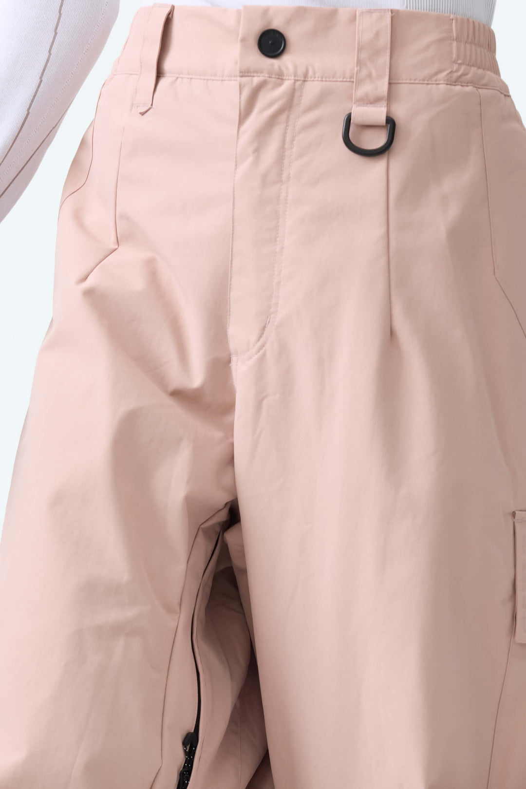 Women's Pink Lightweight Inner Leg Vents Baggy Snow Pants