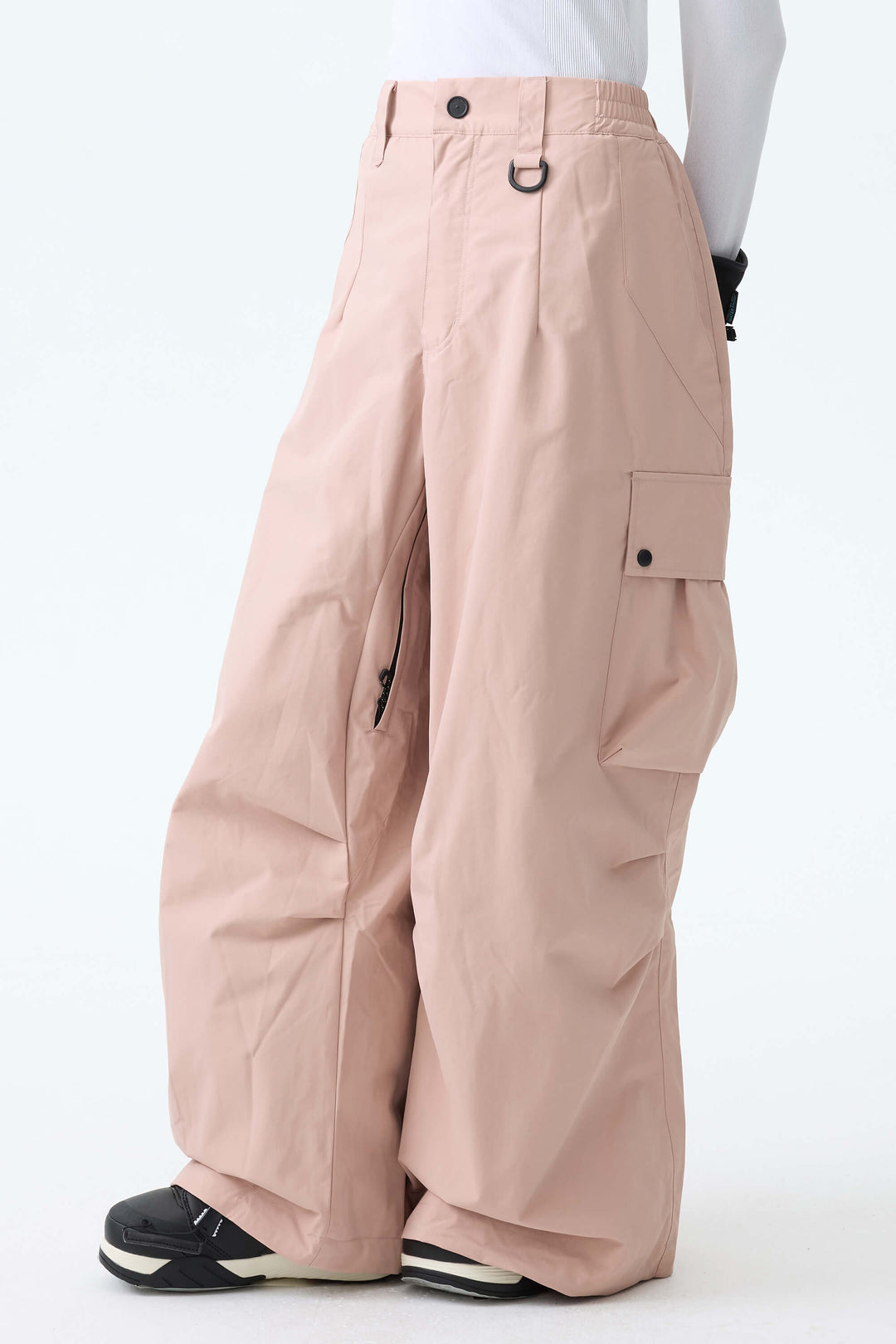 Women's Ice Blue Lightweight Inner Leg Vents Baggy Snow Pants