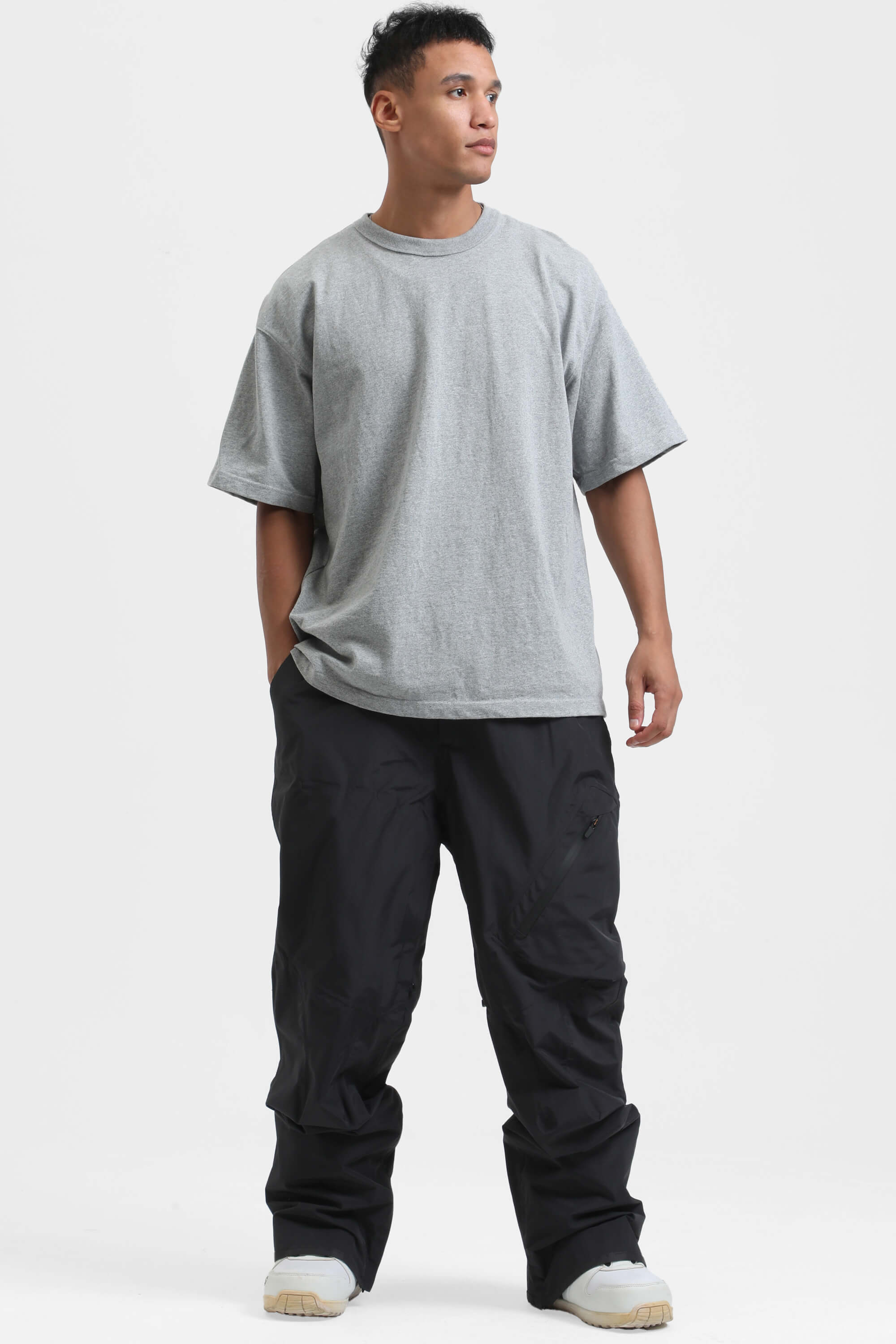 メンズ アーミーグリーン マルチポケット 通気性 バギー スノーパンツ