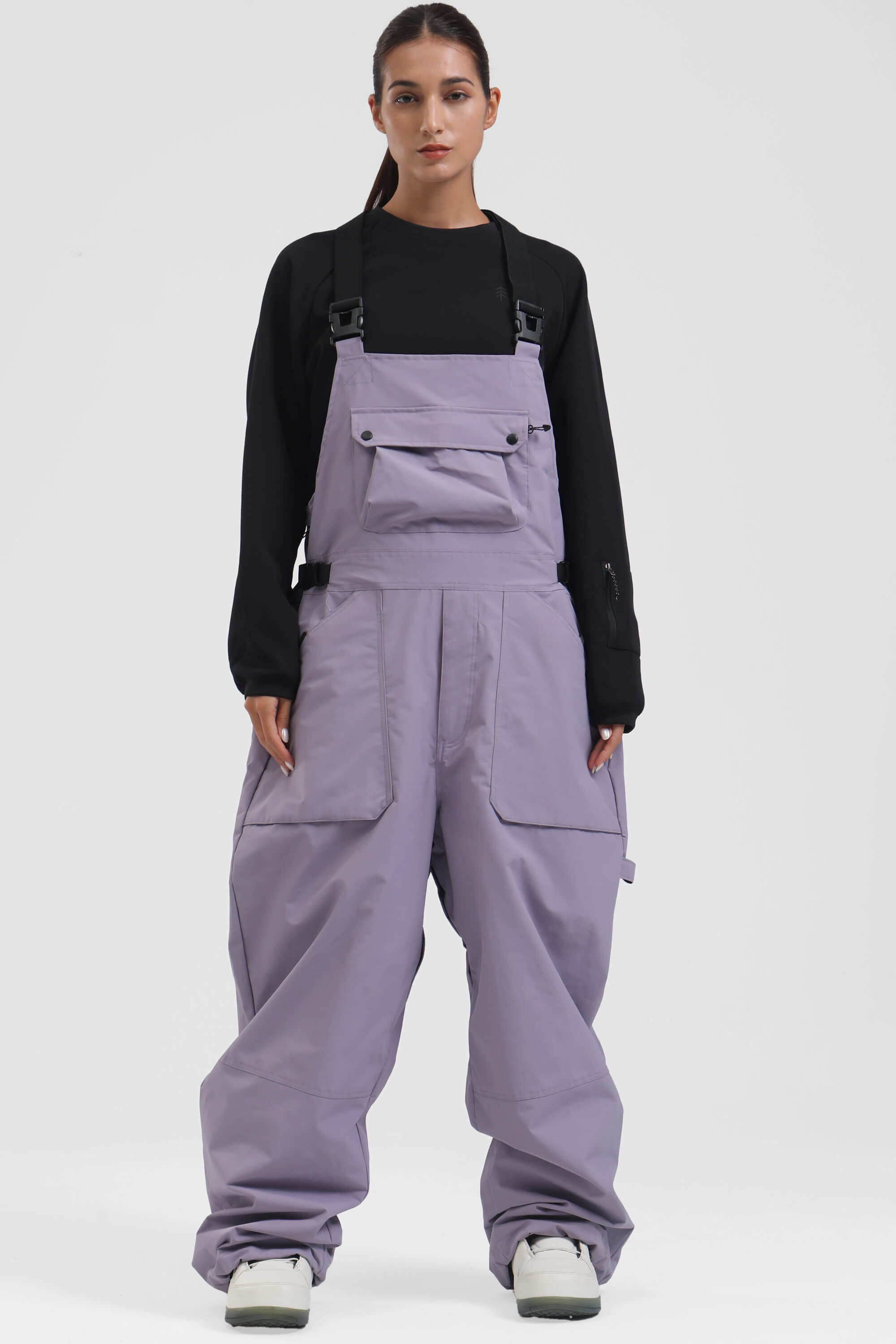 Unisex Army Green Two-way Side Zippers Baggy Snow Bibs – GSou Snow