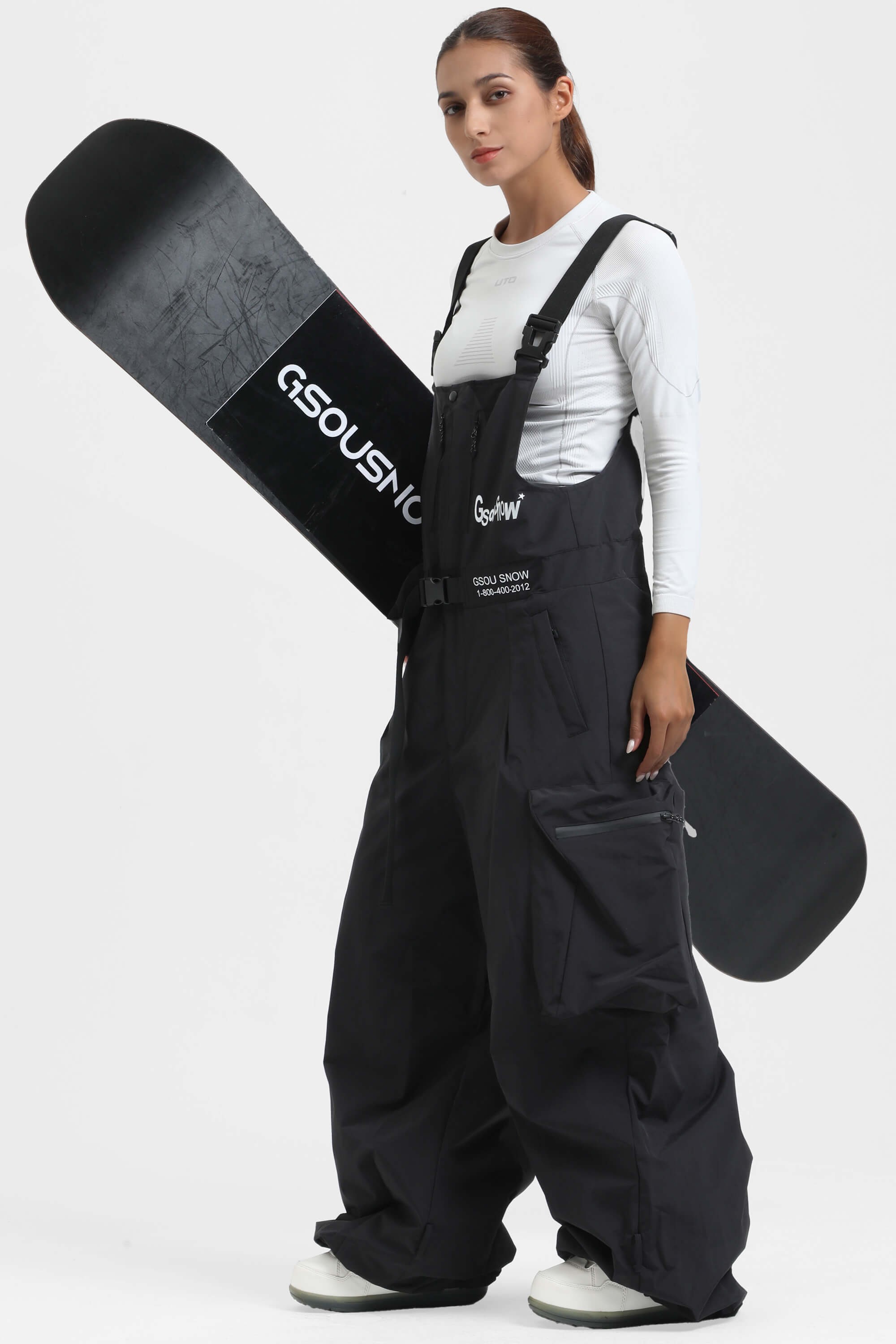 レディース ブラック ワークウェアスタイル 内蔵ベルト付き スーパー