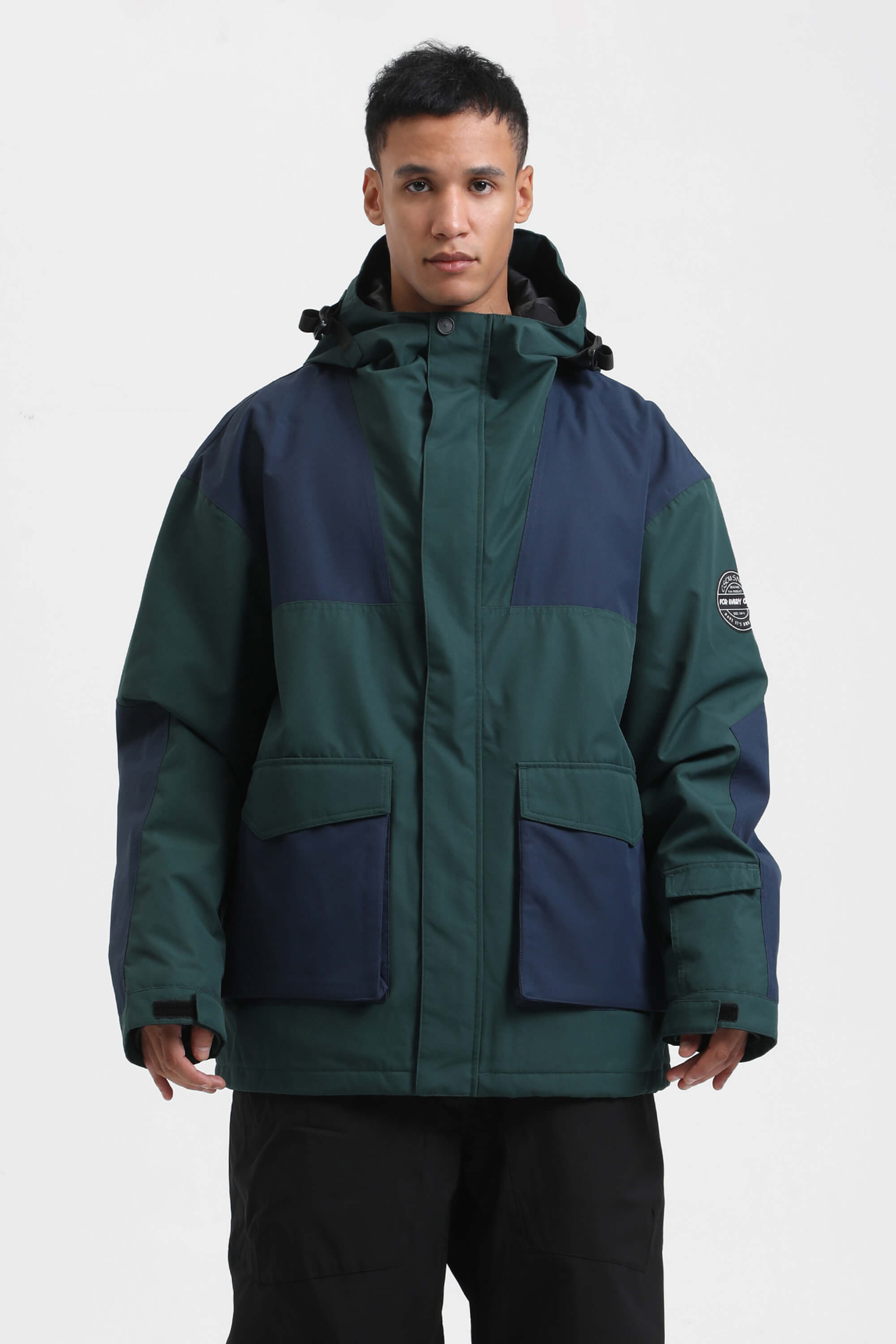 Men's Dark Green & Navy Abrasion Resistant Waterproof Insulated