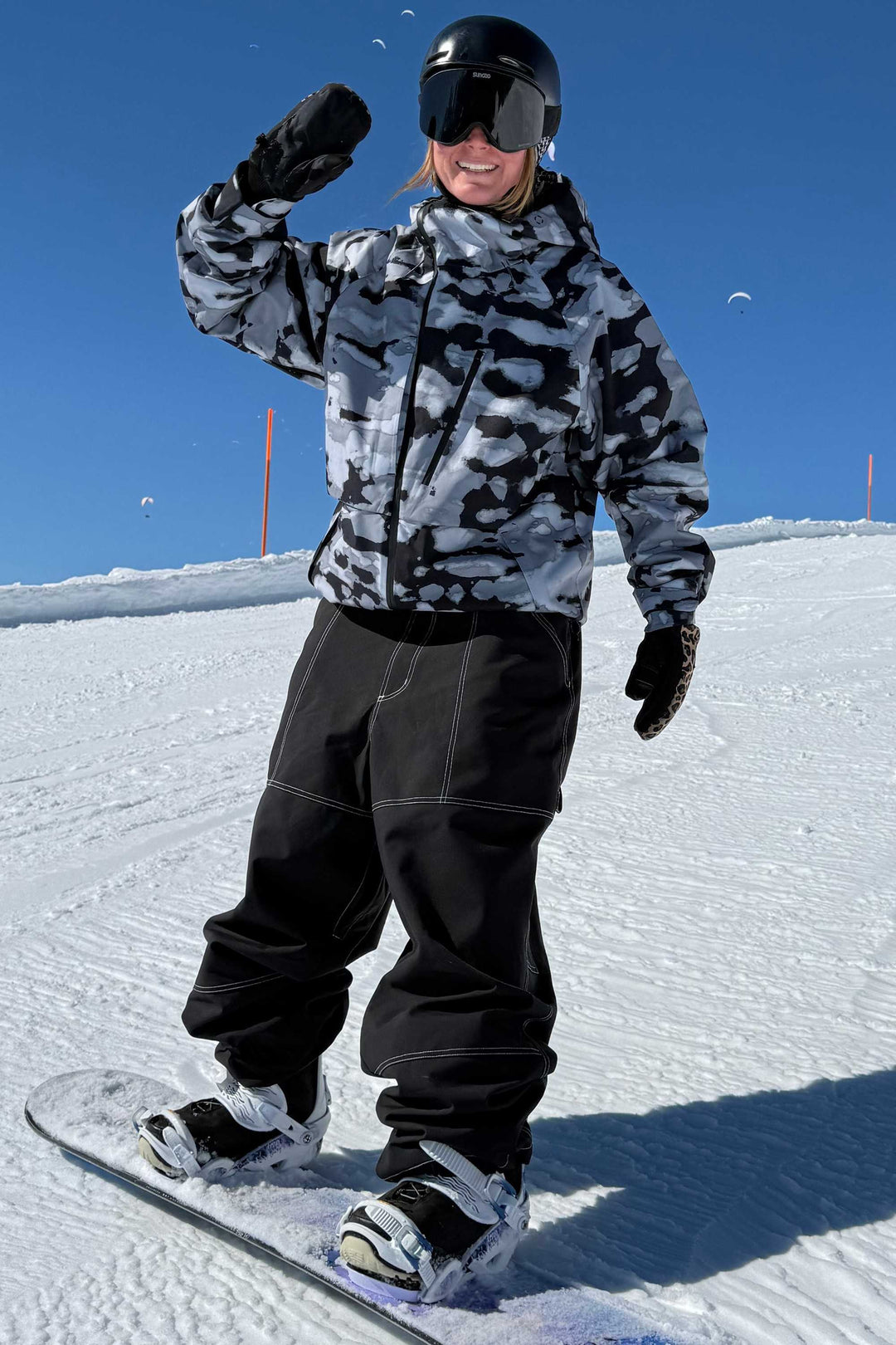 Veste de ski multi-poches entièrement imperméable et ventilée pour femme, blanc cassé