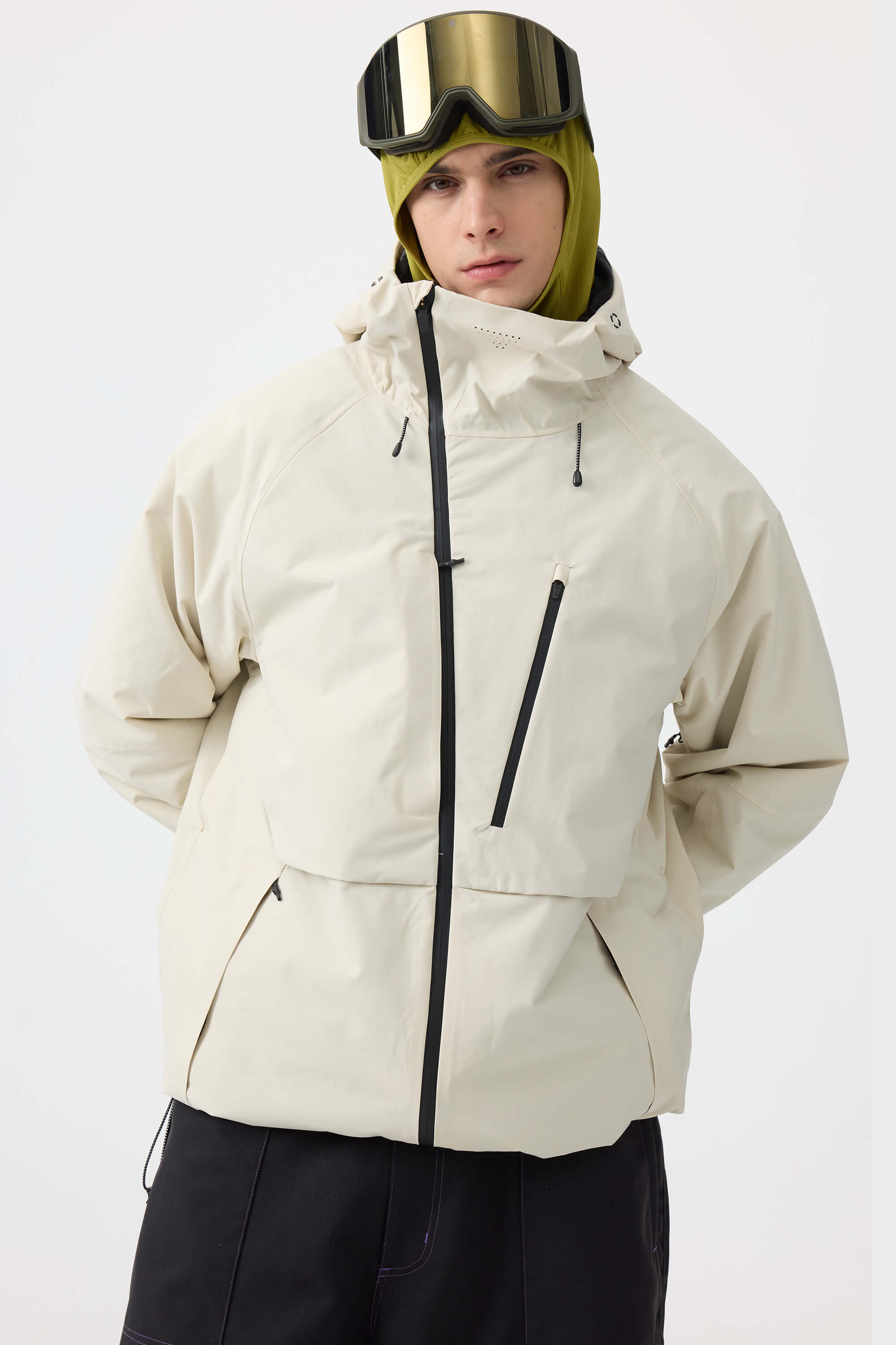 Men's Off White Face Vented Multi-pocket Fully Waterproof Snow