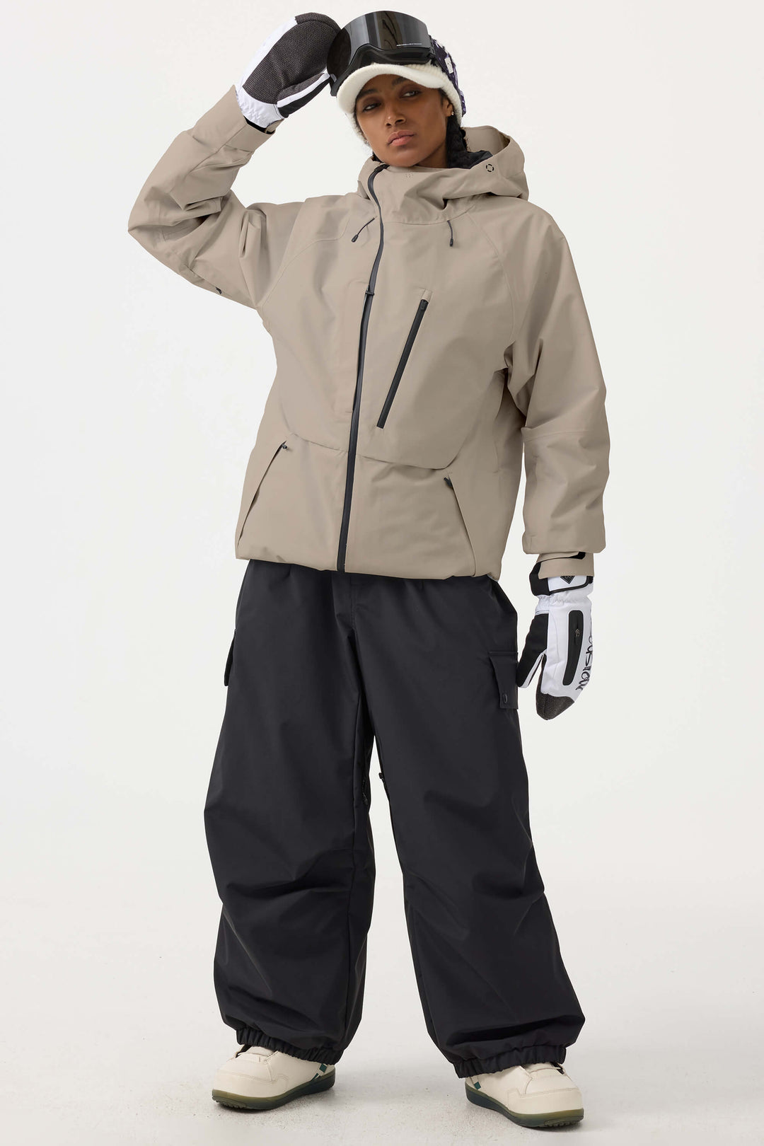 Off-White Face Vented Multi-Pocket Komplett wasserdichte Schneejacke für Damen