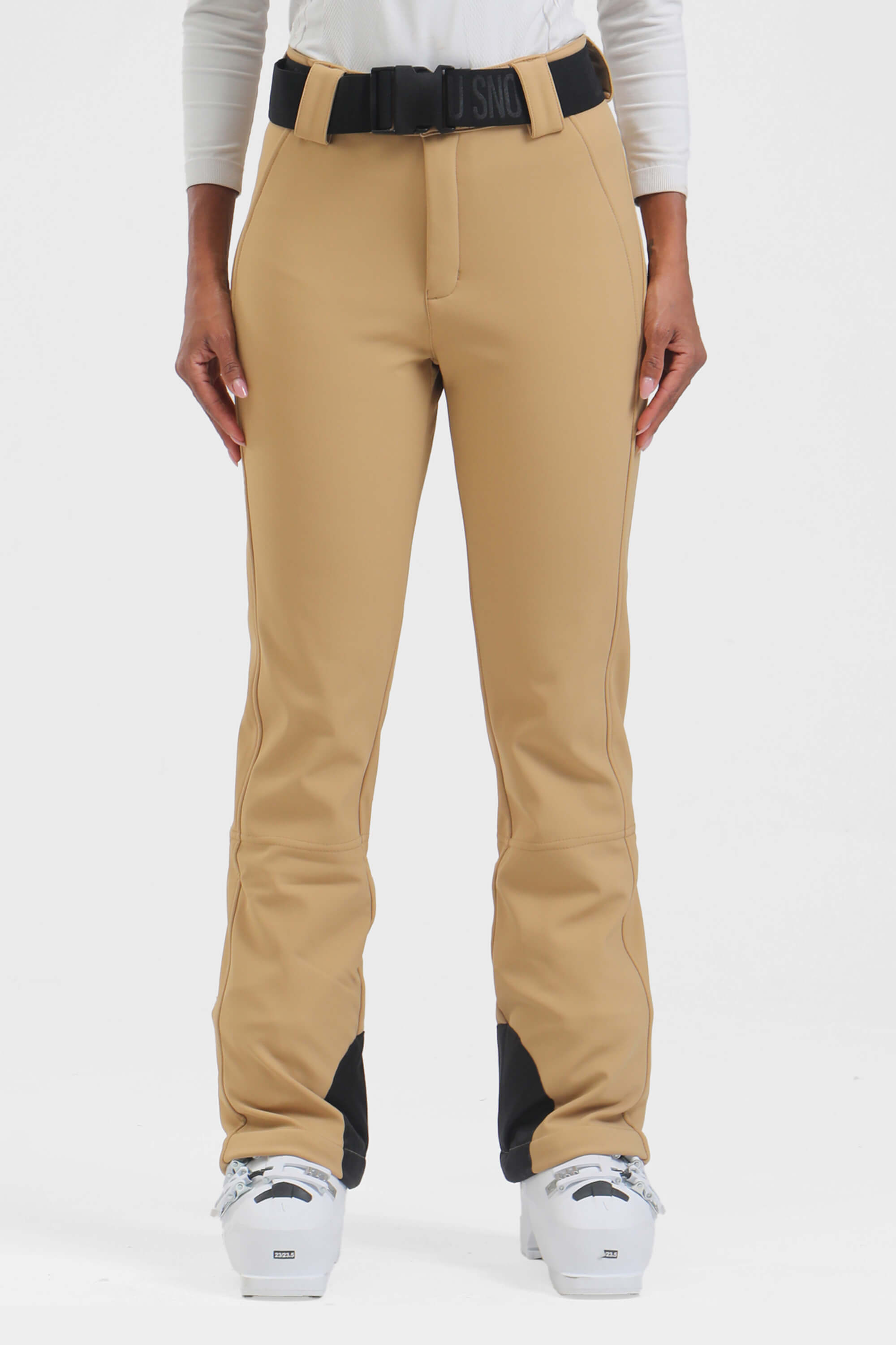 レディース カーキ ウェアラブル スリムフィット フリース裏地