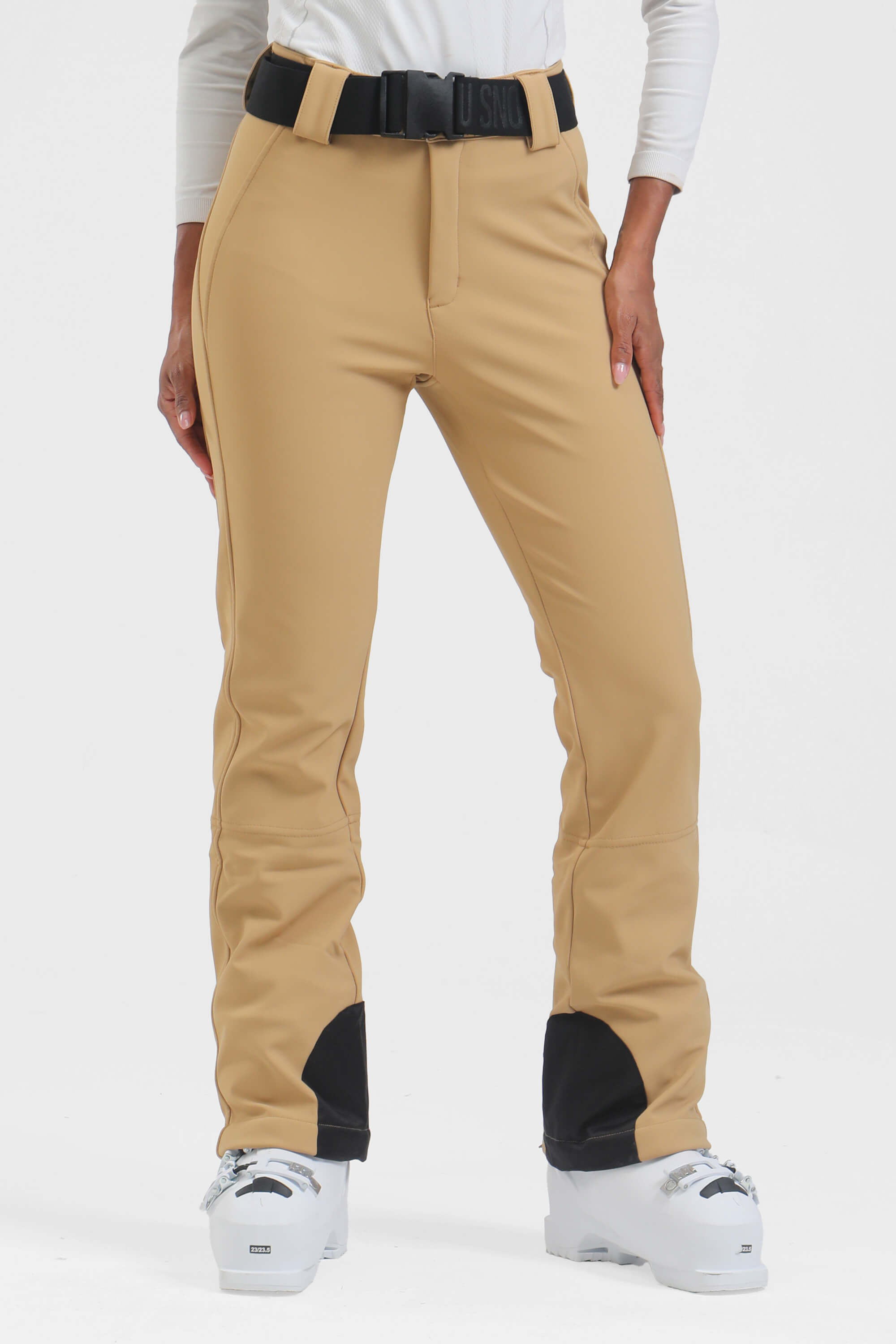 レディース カーキ ウェアラブル スリムフィット フリース裏地 スキー