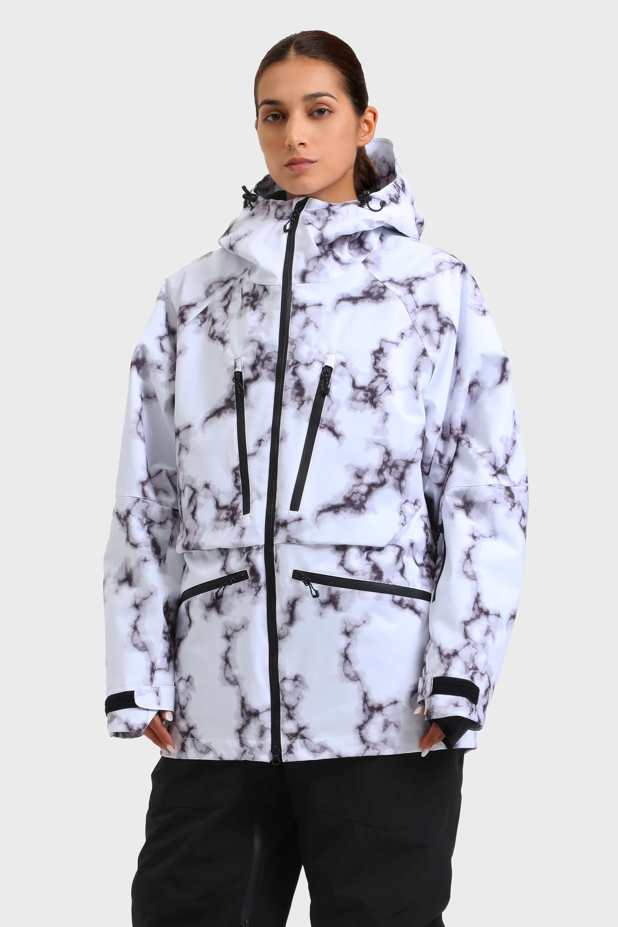 レディース ブラック 多機能 防水 断熱 スノージャケット – GSou Snow