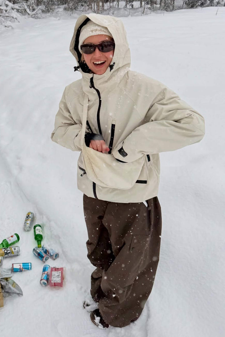 Women's Coffee Multifunctional Waterproof Insulated Snow Jacket