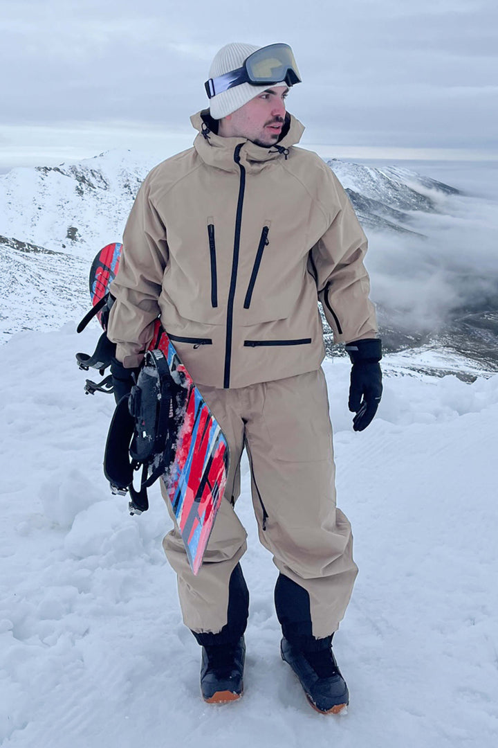 Multifunktionale, wasserdichte und isolierte Schneejacke für Herren in Armeegrün