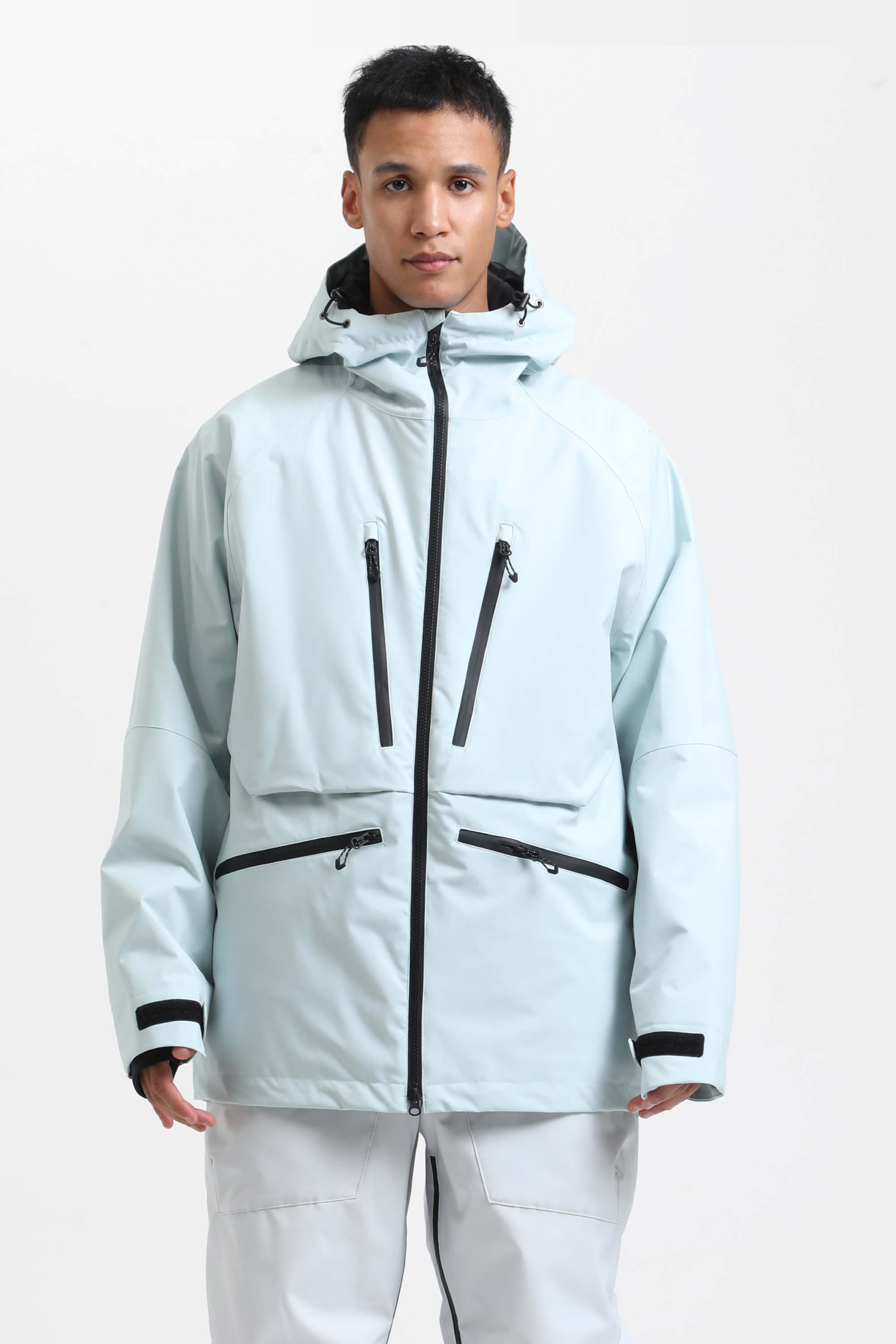 Men's Ice Blue Multifunctional Waterproof Insulated Snow Jacket – GSou Snow