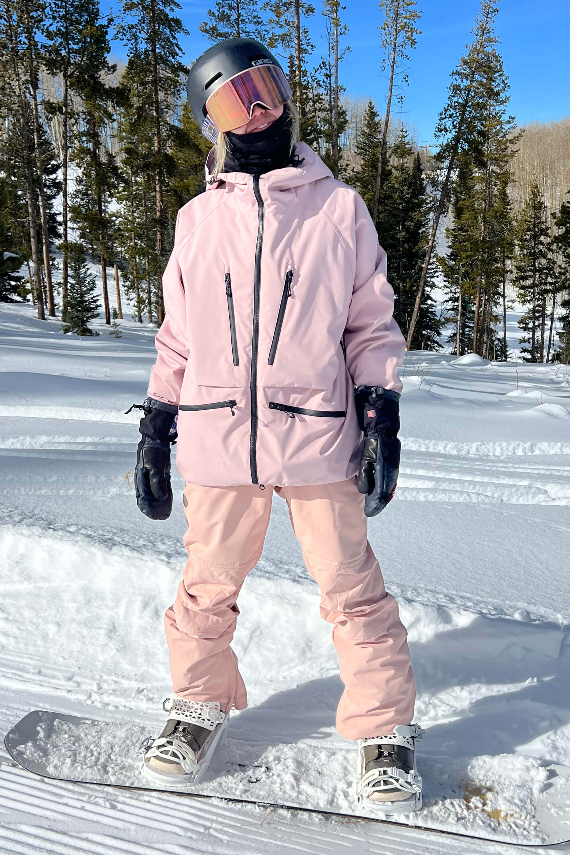 Women's Pink Multifunctional Waterproof Insulated Snow Jacket