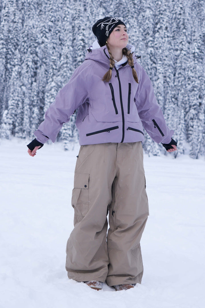 Women's Ice Blue Multifunctional Waterproof Insulated Snow Jacket