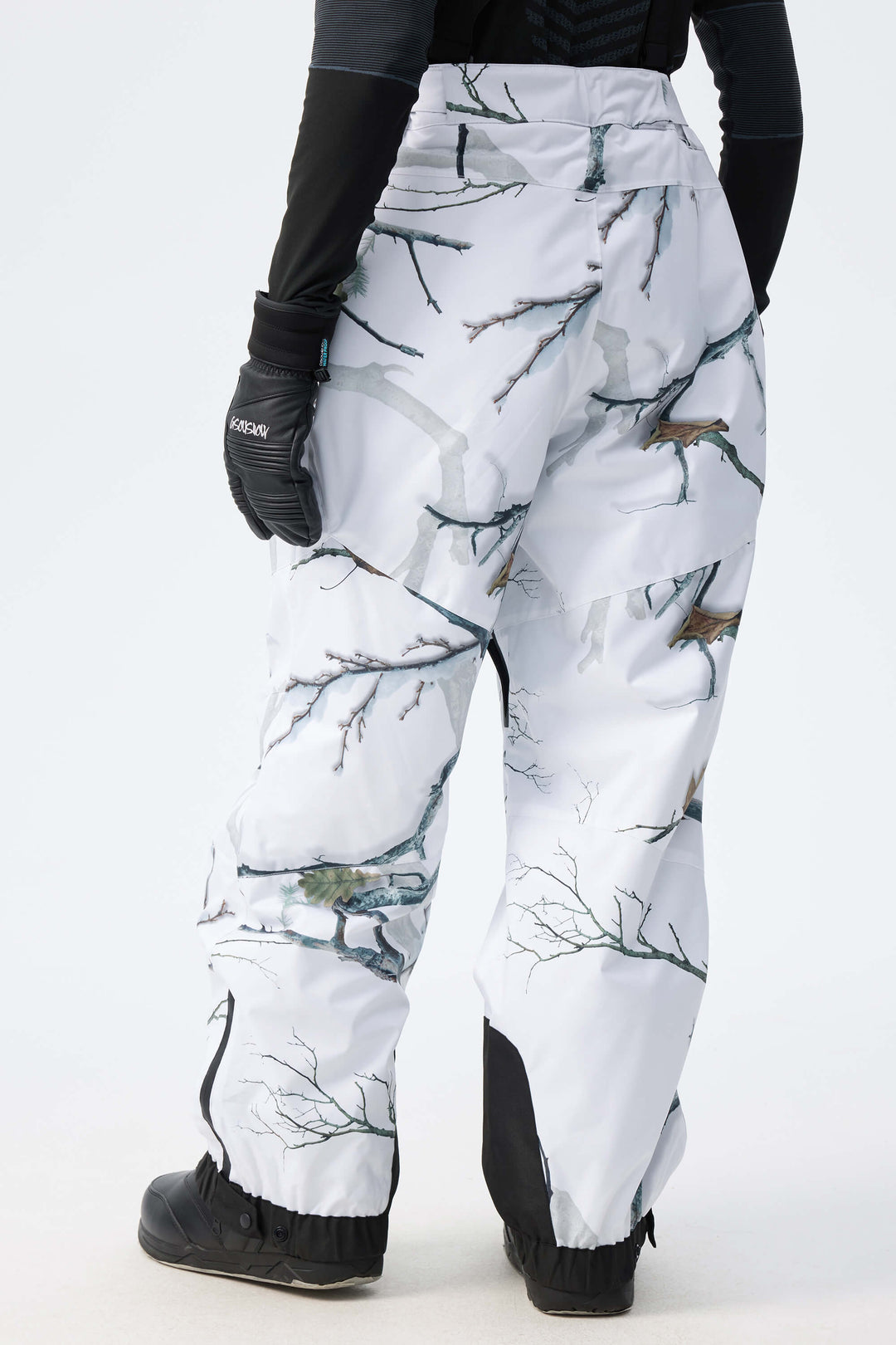 Heren legergroene geïsoleerde baggy sneeuwbroek met afneembare bretels