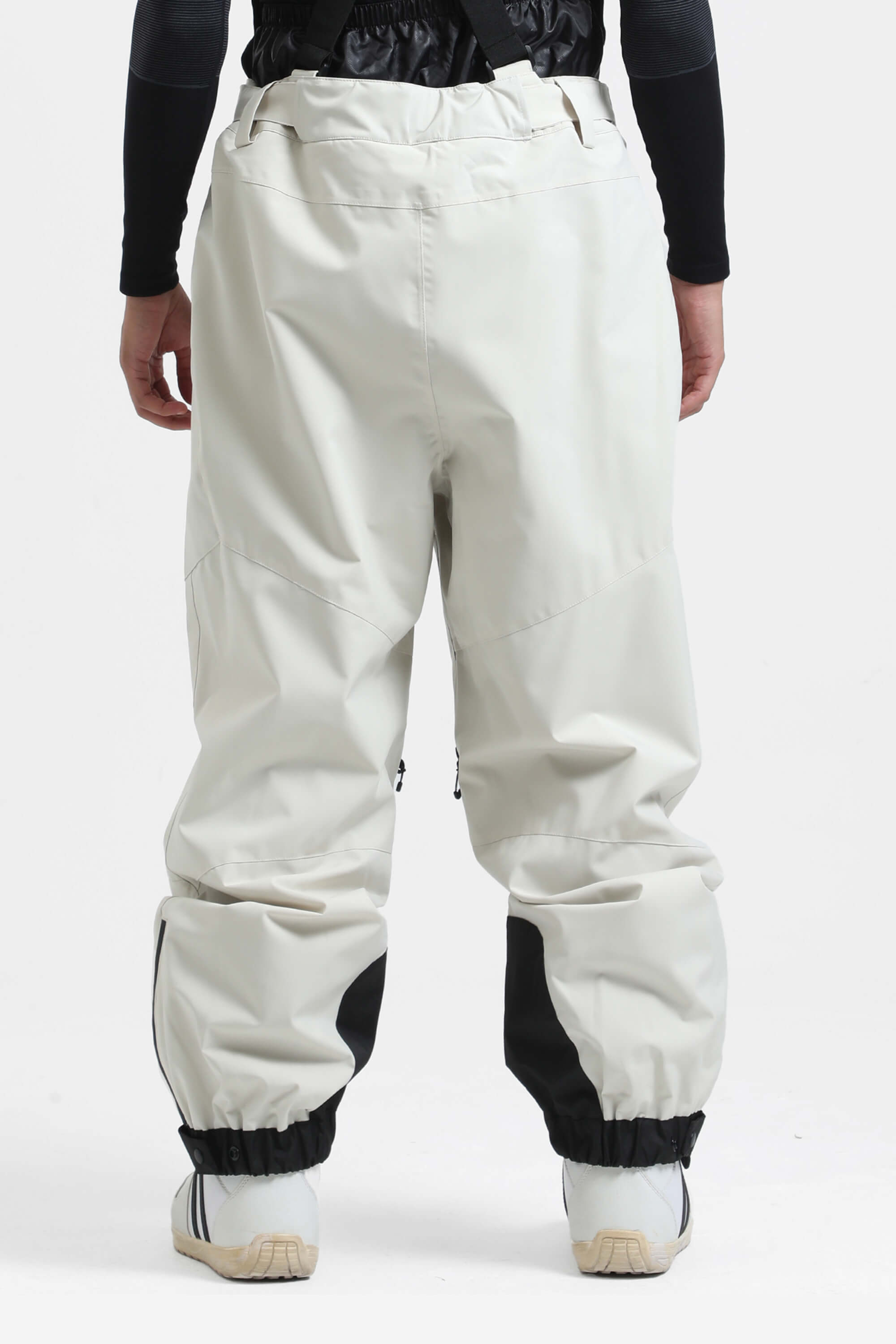 Men's Army Green Insulated Baggy Snow Pants With Detachable