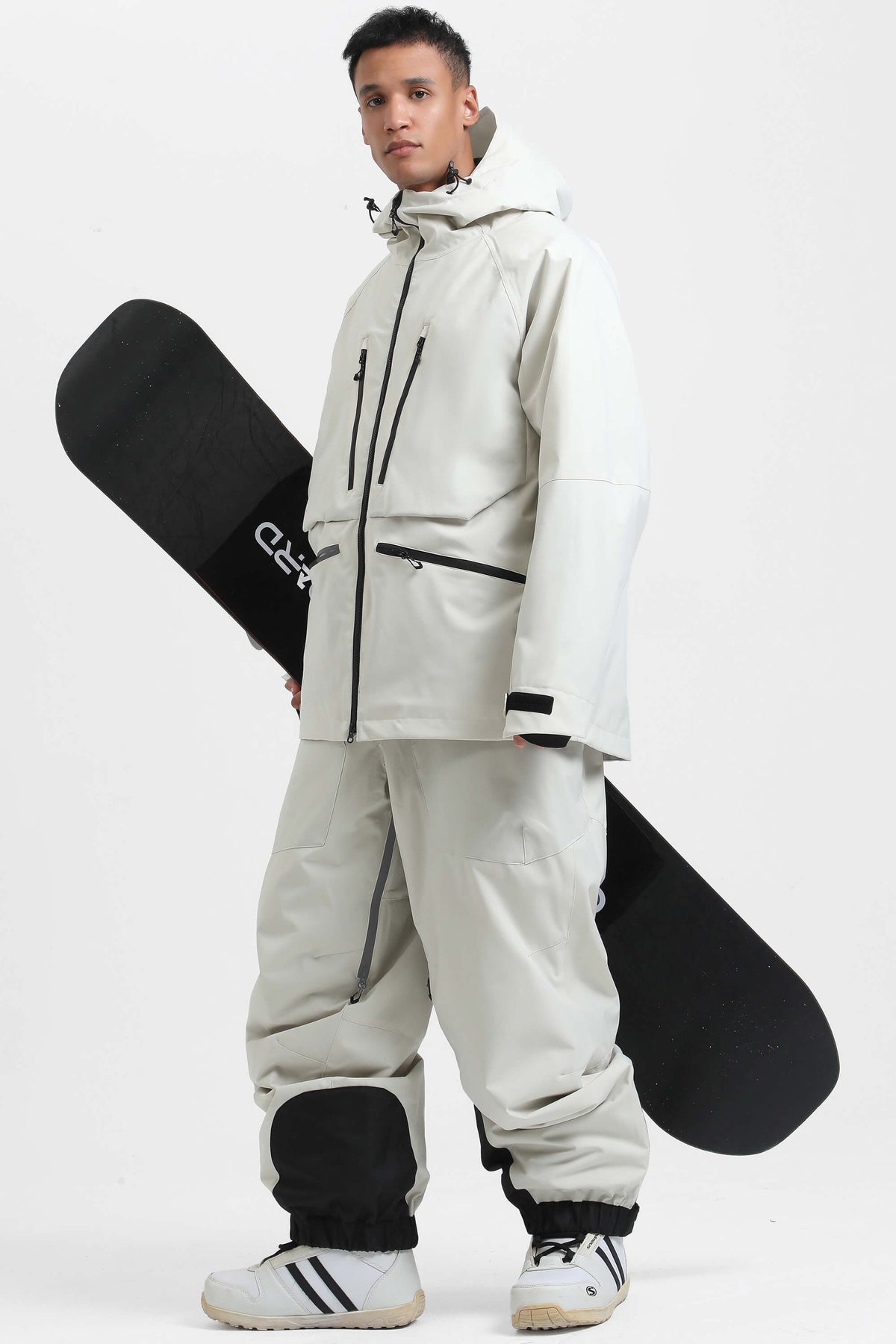 Men's Army Green Insulated Baggy Snow Pants With Detachable Suspenders ...