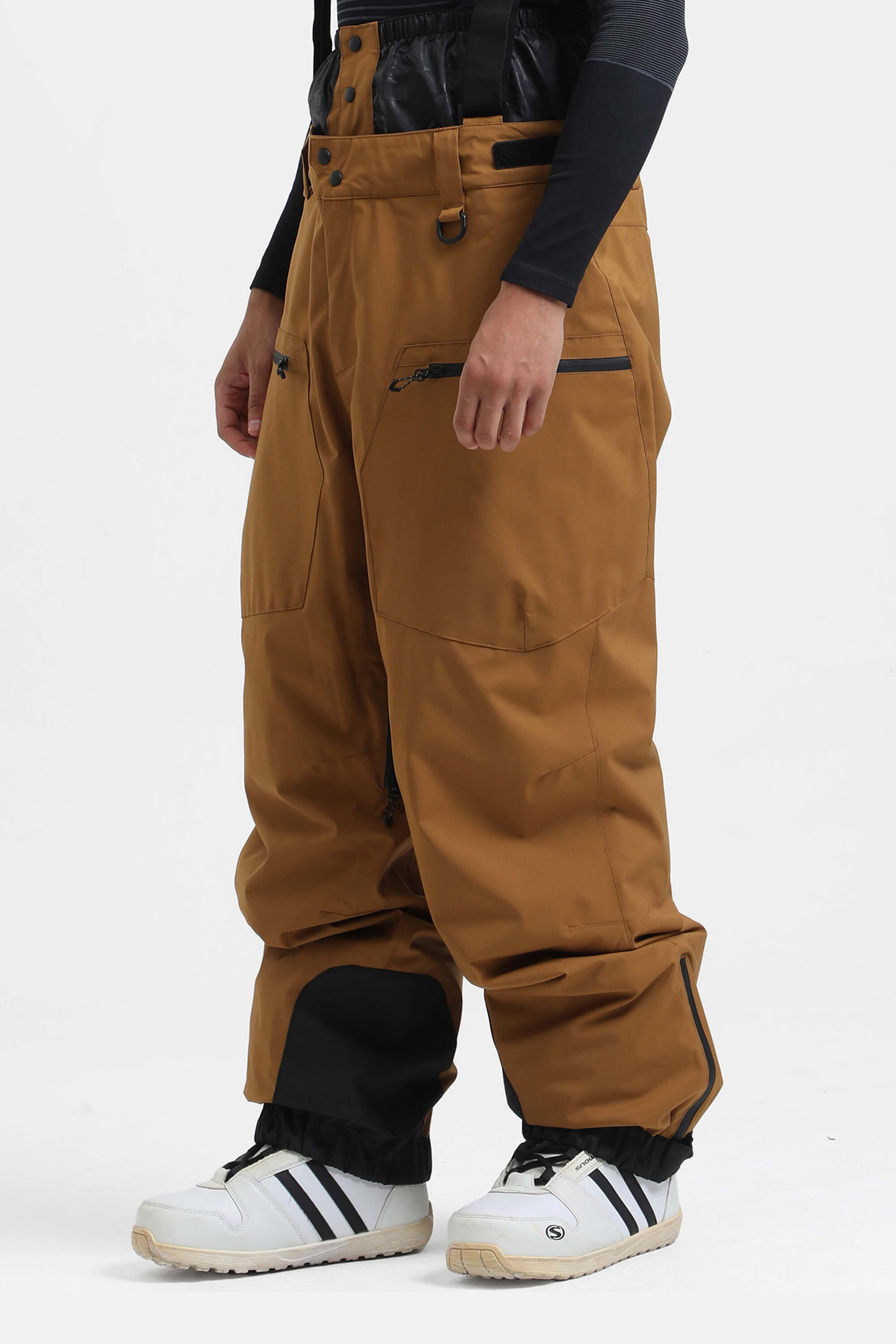 Men's Timber Tan Insulated Baggy Snow Pants With Detachable