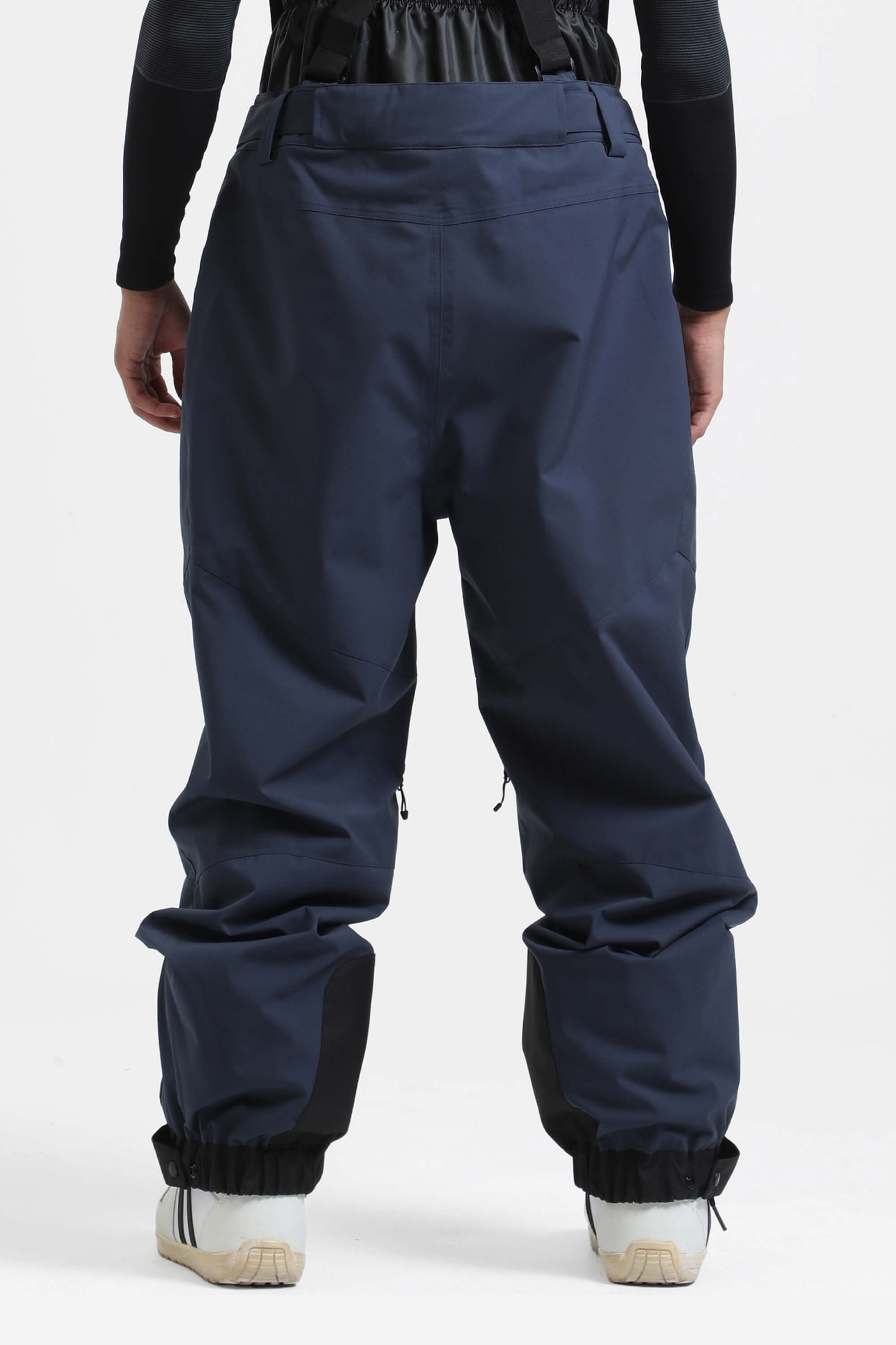 パピエ　Ski pants/navy Men's Navy Blue Insulated Baggy Snow Pants With Detachable