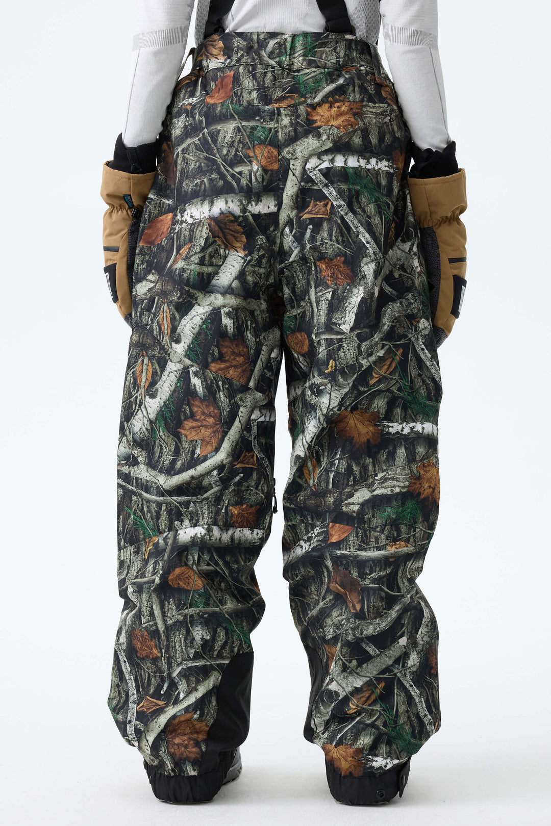 Women's Bark Woodland Camo Insulated Baggy Snow Pants With Detachable Suspenders