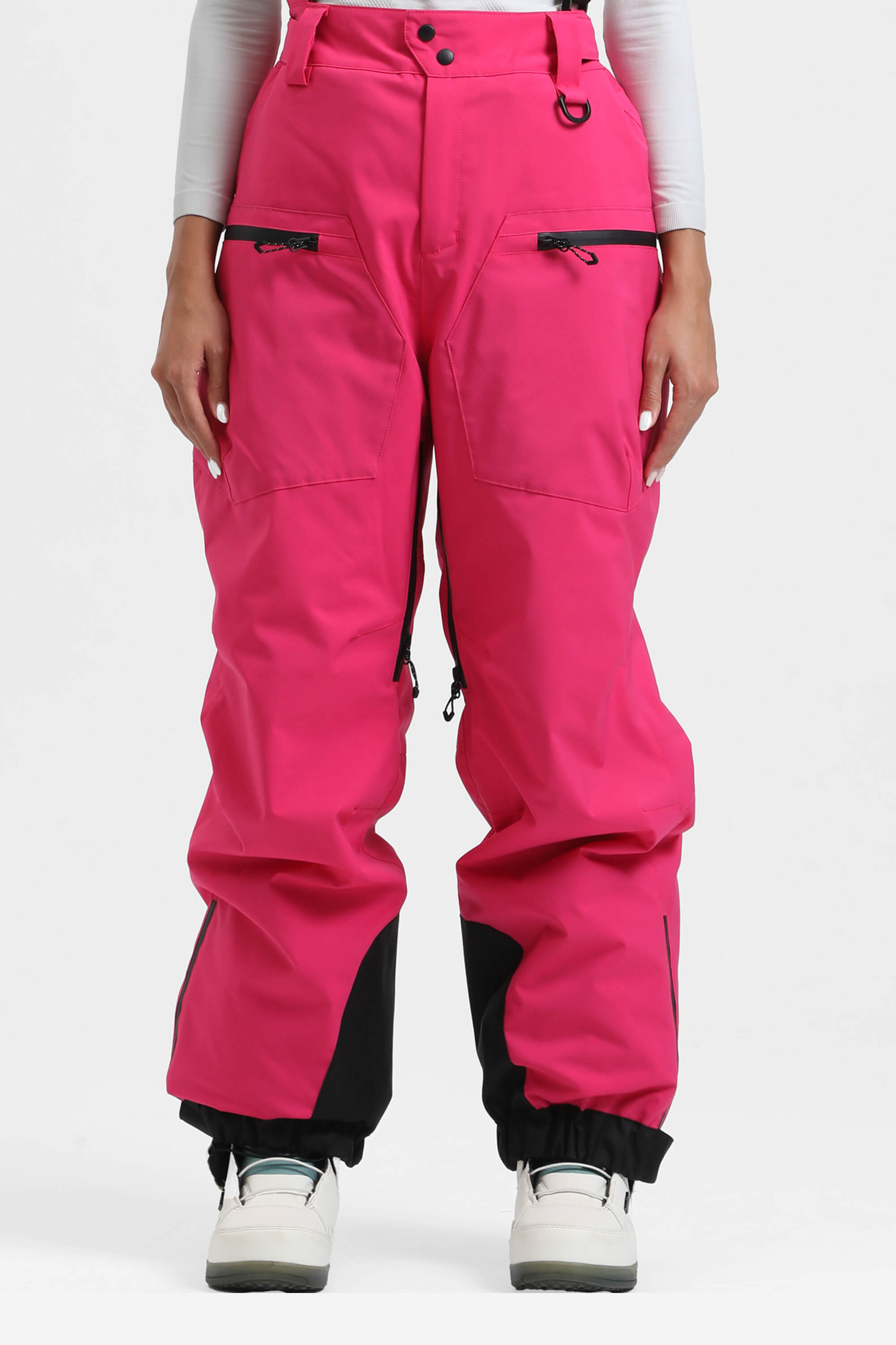 Women's Lavender Insulated Baggy Snow Pants With Detachable