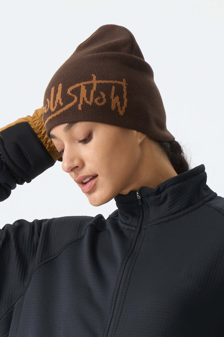 Unisex Dark Gray Logo Cuffless Lightweight Beanie