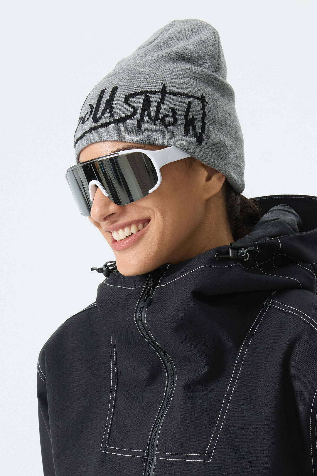 Unisex Dark Gray Logo Cuffless Lightweight Beanie