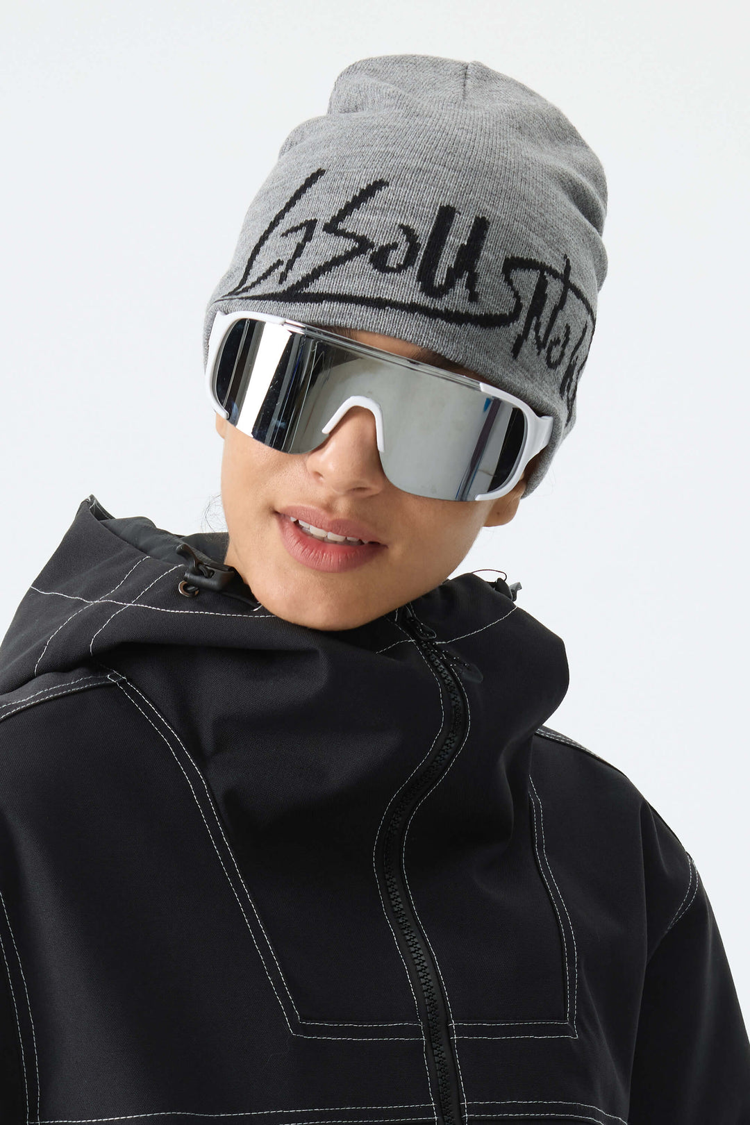 Unisex Dark Gray Logo Cuffless Lightweight Beanie