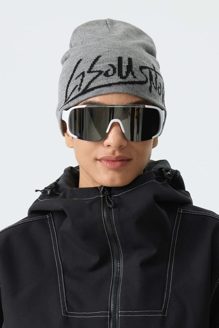 Unisex Light Gray Logo Cuffless Lightweight Beanie
