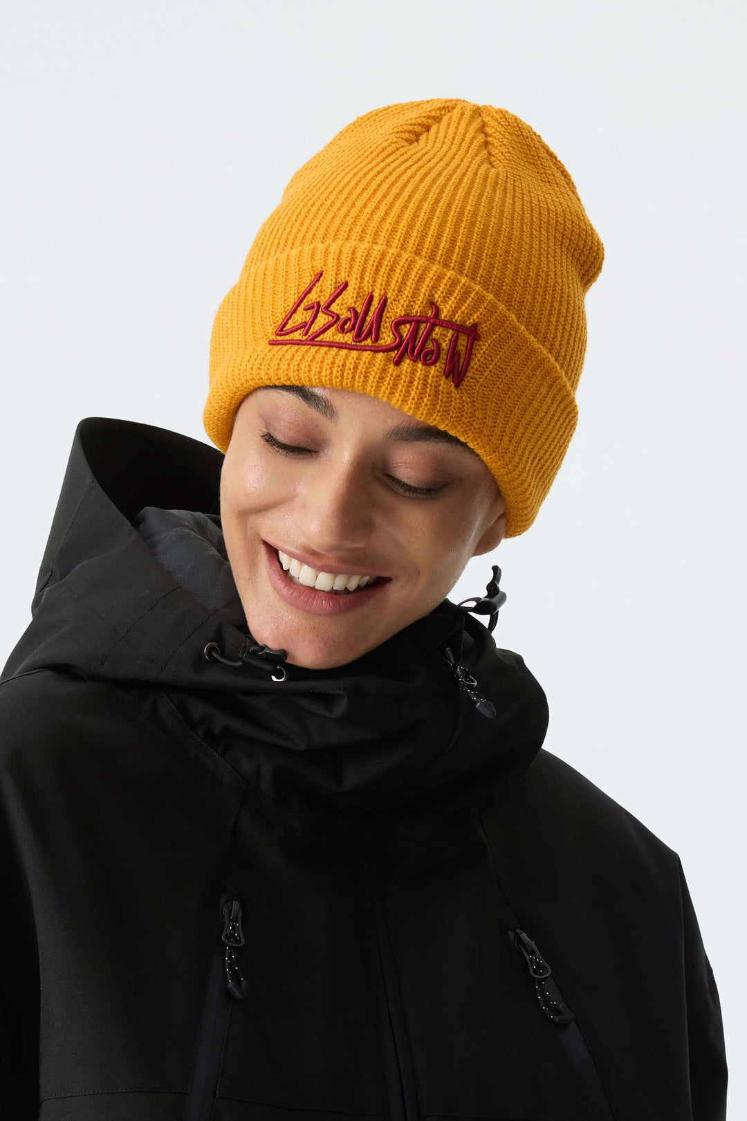 Unisex Khaki Embroidered Cuffed Beanie