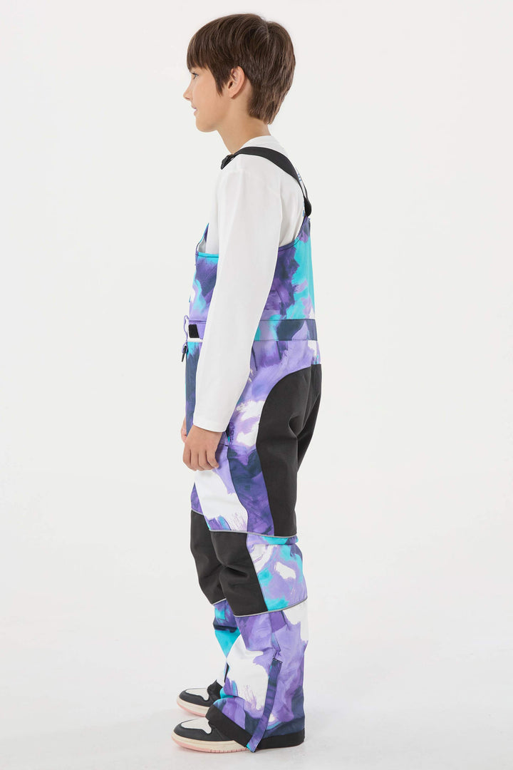 Lila Batik-Schneelatzhose für Jungen, reflektierend, strapazierfähig