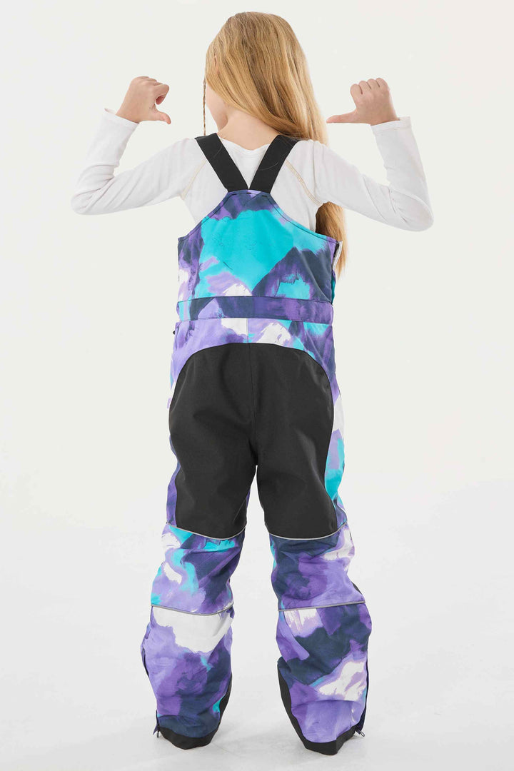 Lavendelfarbene reflektierende, strapazierfähige Arbeitskleidungs-Schneelatzhose für Mädchen 