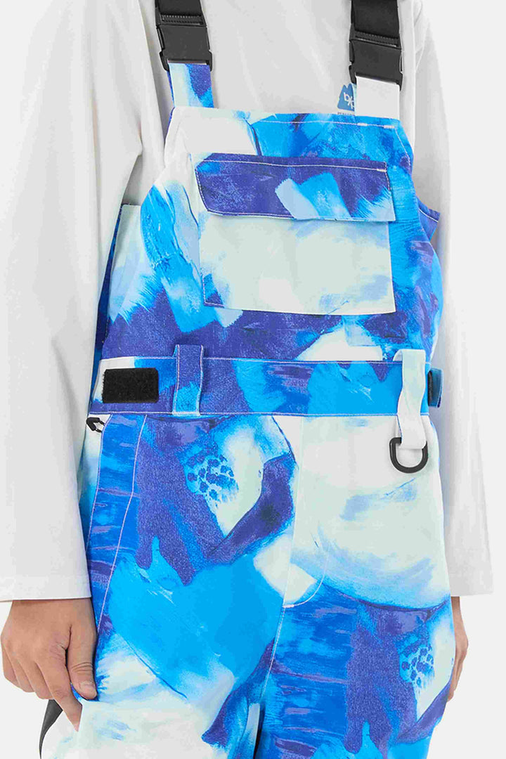 Lila Batik-Schneelatzhose für Jungen, reflektierend, strapazierfähig