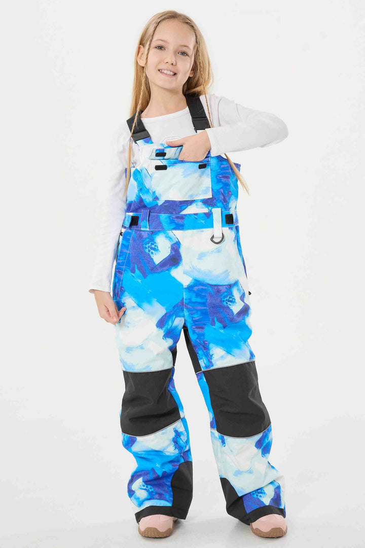 Lavendelfarbene reflektierende, strapazierfähige Arbeitskleidungs-Schneelatzhose für Mädchen 