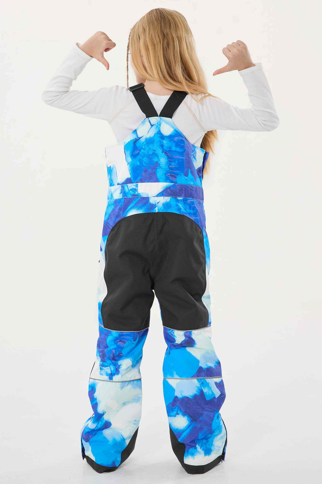 Lavendelfarbene reflektierende, strapazierfähige Arbeitskleidungs-Schneelatzhose für Mädchen 