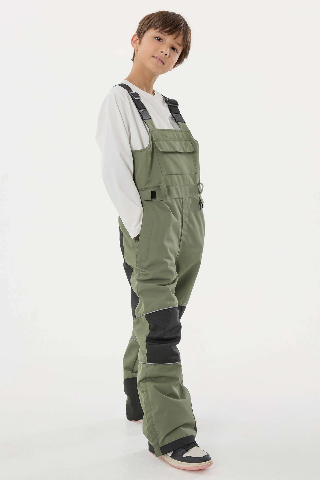 Lila Batik-Schneelatzhose für Jungen, reflektierend, strapazierfähig